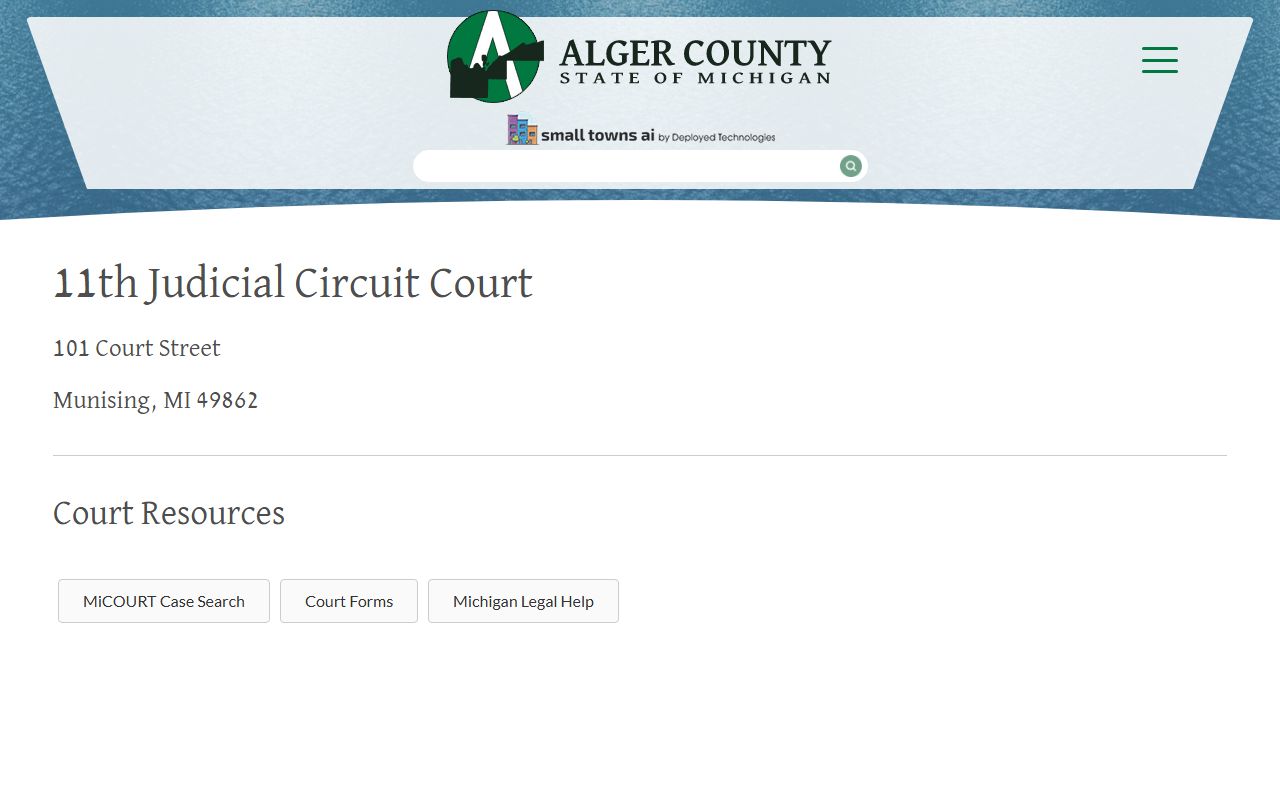 Alger County court dockets 11th Judicial Circuit Court