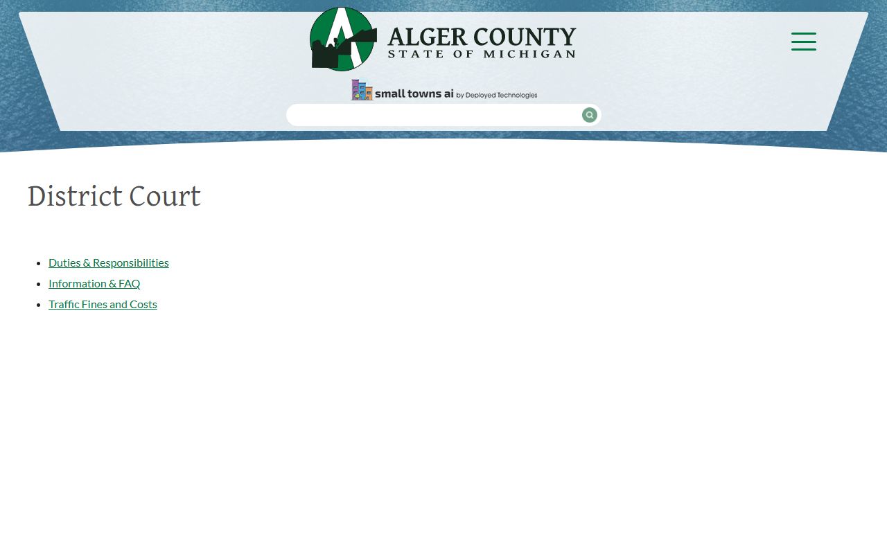 Alger County court dockets 93rd District Court page